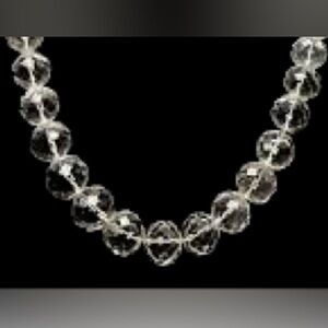 Clear Crystal Faceted Bead Necklace